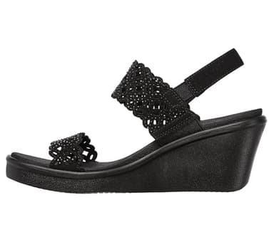 Skechers Cali Women's womens Rumble on - Sassy Dayz Wedge Sandal, Black/Black, 7 US - Image 7