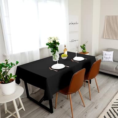 Utopia Kitchen 1 Pack 6 Foot Rectangle Table Cloth [90x132 Inches, Black] Stain and Wrinkle Resistant Tablecloth Washable Polyester Cover for Dining, Buffet Parties, Picnic and Weddings - Image 9