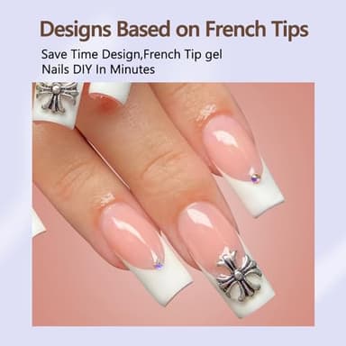 Misssix French Gel Nail Tips, 240Pcs French Tip Press on Nails Long Square Pink, No Need to File Tips Pre-lasting, Fake Nails for Nail Art DIY 15 Sizes - Image 3
