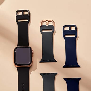 Sport Band Compatible with Apple Watch Bands 49mm 46mm 45mm 44mm 42mm 41mm 40mm 38mm, Soft Silicone Replacement Strap with Classic Clasp for iWatch Series 11 10 9 8 7 6 5 4 3 2 1 SE Ultra Women Men - Image 3