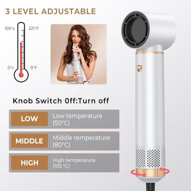 Hair Dryer Brush 5 in 1, Negative Ion Blow Dryer Brush Set Upgrade Hot Air Brush As A Gift for Straight/Curl/Drying/Smoothing Air Styler Curling Wrap Air Curler, Curling Iron Hair Styling Tools - Image 4