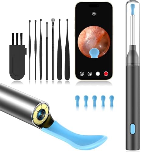 Ear Wax Removal Tool Camera with 8 Kits & 5 Ear Spoon, Ear Cleaner with Camera 1080P HD, Earwax Removal Kit with 6 LED Lights, Ear Wax Removal Kit for iOS & Android - Image 1