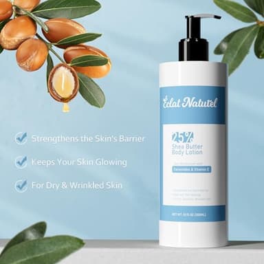 ÉCLAT NATUREL Shea Butter Hand and Body Lotion, with Vitamin E Niacinamide Ceramide Moisturizer for Dry Skin, 25% Shea Butter Brightening Moisturizing Lotion for Hands and Body, 10.15 Fl Oz - Image 3