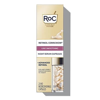 RoC Retinol Correxion Anti-Aging Wrinkle Night Serum, Retinol Serum for Face, Daily Treatment for Fine Lines, Post Acne Scars, 80 Capsules (Limited Edition Value Set), Unscented - Image 11