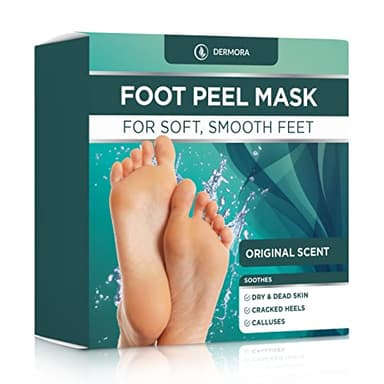 DERMORA Foot Peel Mask - 2 Pack of Regular Size Skin Exfoliating Foot Masks for Dry, Cracked Feet, Callus, Dead Skin Remover for Baby Soft Feet, Original Scent - Image 1