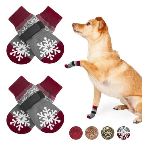 BEAUTYZOO Non Slip Dog Socks to Prevent Licking Paws -Dog Boots & Paw Protectors with Grippers on Hardwood Floors, Dogs Shoes for Hot/Cold Pavement Small Medium Large Senior Dogs Booties - Image 1