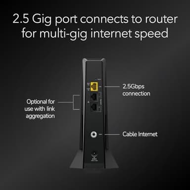 NETGEAR Nighthawk DOCSIS 3.1 Mid/high-Split Cable Modem (CM3000-1AZNAS) – Approved for Today’s Fastest Speeds - Works With all Cable Providers, Incl. Xfinity, Spectrum, Cox - Cable Plans up to 2.5Gbps - Image 7