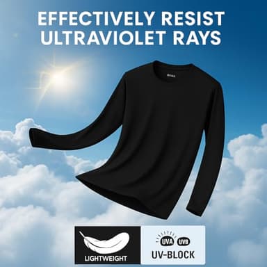 Opna Men's Long Sleeve Moisture Wicking Athletic Shirts BLACK-3XLT - Image 3