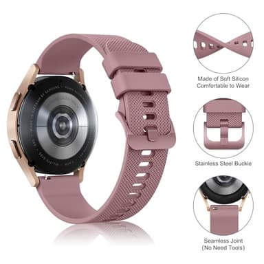 Amzpas Quick Release Watch Band 18mm 20mm 22mm Watch Straps,3 Pack Soft Silicone Replacement Sport Watch Wristbands for Women Men (Smoke Violet/Milk Tea/Starlight, 22mm) - Image 4