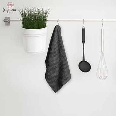Infinitee Xclusives 100% Cotton Kitchen Towels - 15x25 Inch Ultra Soft Tea Towel, Super Absorbent Terry Dish Towels for Kitchen Linens |Grey| - Image 2