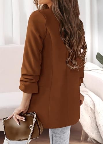 KIRUNDO Blazers for Women Oversized Business Casual 2026 Spring Fall Fashion Long Sleeve Open Front Work Office Suit Jackets - Image 7