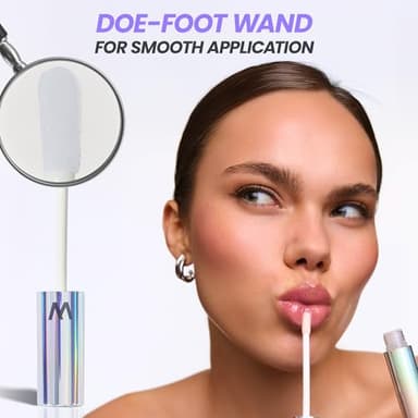 Wonderskin Lip Gloss Blading Top Gloss, Clear Glitter Lip Gloss, Hydrating and High Shine Finish Lip Makeup (Clear Shine) - Image 4