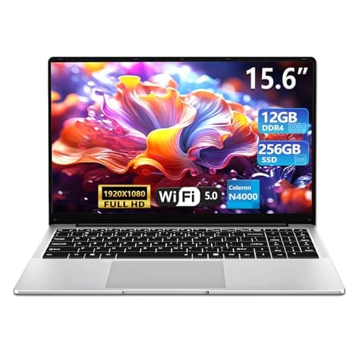 2025 Gaming Laptop,15.6 inch Traditional Laptops N4000, Laptop with 12 GB RAM, 256 GB SSD,Slim Light Netbook WiFi5 Mini-HDMI 180 Angle Opening BT5.0, Thin and Light Laptop For Student Business Work - Image 1