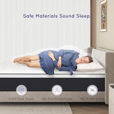 Z-hom King Mattress 12 Inch, King Size Spring Gel Memory Foam, Medium Firm in a Box, Hybrid Coil Innerspring Mattress for Adjustable Bed Frame, White Grey - Image 4