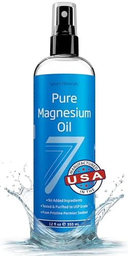 Seven Minerals Pure Magnesium Oil Spray, Big 12oz, USP Grade, Extra Strength, for Feet, Sleep, Muscle Pain & Cramps - Mined in The USA - Image 1