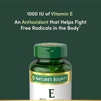 Nature's Bounty Vitamin E 1000 IU Softgels, Supports Antioxidant Health & Immune System, 1 Serving per Day, No Gluten, 60 Softgels (Pack of 1) - Image 3