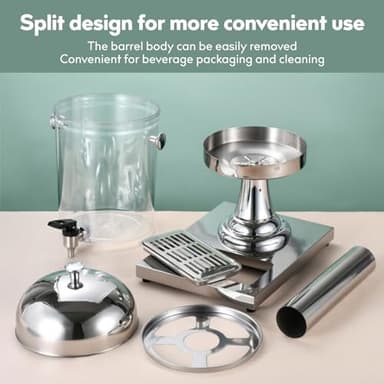 4.5 Gallon Drink Dispensers for Parties, Beverage Dispenser with Stand, Commercial Hot Cold Juice Dispenser with Ice Container and Stainless Steel Drip Trays for Beer, Water Lemonade - Image 5