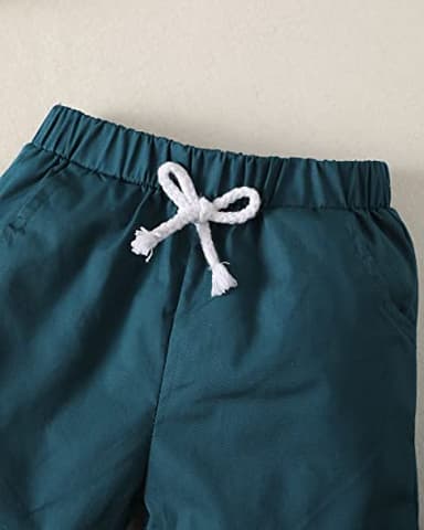 Renotemy 2T 3T Boy Clothes Boy Summer Outfits Short Sleeve Shirt 2T 3T Clothes Boy Toddler Clothes for Boys 2T 3T Blue White - Image 6