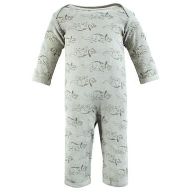 Hudson Baby Unisex Baby Thermal Coveralls 2pk, Sage Dinosaur, 3-6 Months - Image 3
