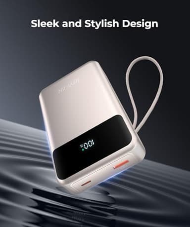 JOYFAR Portable-Charger-Power-Bank Travel Essentials Battery Pack USB C 30000mAh Built in Cable 22.5W Phone Fast Charging Powerbank Compatible with iPhone 16 15 14 13 12 11 iPad Google Xiaomi (Gold) - Image 8