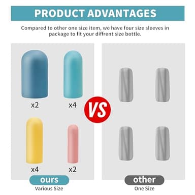 12 Pack Multi Sizes Silicone Bottle Covers Travel Essentials for Women, 2025 Cruise Ship Essentials, Travel Size Toiletries,Travel Accessories Must Have, Travel Gadget, Elastic Sleeves for leak proof - Image 4