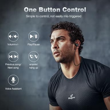 Boean Bluetooth Headphones, IPX7 Waterproof Wireless Headphones 16H Playtime Earphones Wireless Earbuds Stereo Sound Isolation Headsets for Sports, Gym, Workout - Image 4