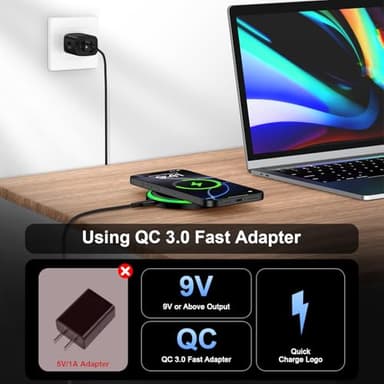 Samsung Wireless Charger Fast Charging Pad for Galaxy S25 Ultra/S24 Plus/S24 FE/S24Ultra/S23+/S22/S21/S20,15W Wireless Phone Charger Android Charging Station Mat for Google Pixel 9 Pro 8A with Adapter - Image 2