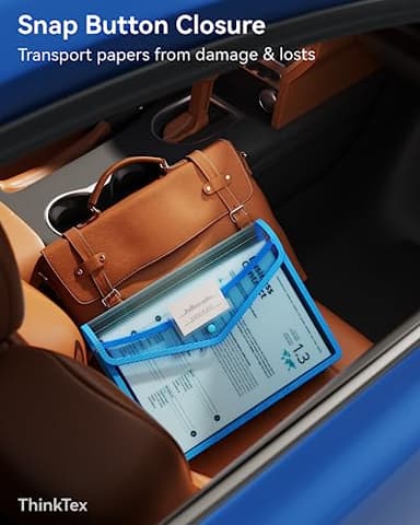 ThinkTex Plastic Expanding File Folder, Transparent envelopes with Snap Closure, No Dividers, Large Capacity, Assorted Colors, Fit Letter/A4 Size - 5 Packs - Image 4