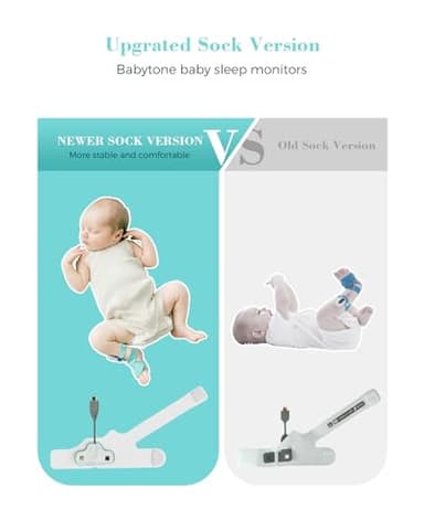 Babytone Baby Sleep Sock Monitor, Tracking Heart Rate and Movement for Infant, Wearable Foot Monitor Smart Sock with Bluetooth and APP, for 0-36 Months Newborn - Image 7