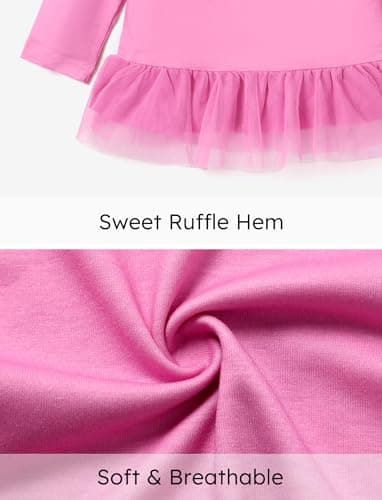 Disney Princess Toddler Girl Outfit 2PCS Girls Clothes Long Sleeve T-Shirt Dress and Striped Leggings Clothing Sets Fall Casual Pullover Dailywear Pink 3-4T - Image 7