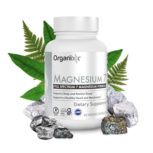 Organixx Magnesium Glycinate Supplement for Support Sleep, Muscle & Heart Health, 7 Type Magnesium Complex with Vitamin B6, Manganese Citrate, Gluten Free, Vegan, Non GMO, High Absorption, 60 Capsules - Image 1