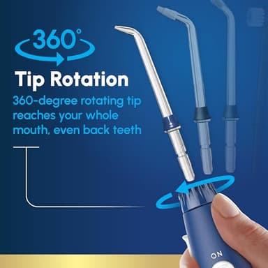 Waterpik Aquarius Water Flosser For Teeth Cleaning, Gums, Braces, Dental Care, Electric Power With 10 Settings, 7 Tips For Multiple Users And Needs, ADA Accepted, Blue WP-663, Packaging May Vary - Image 6