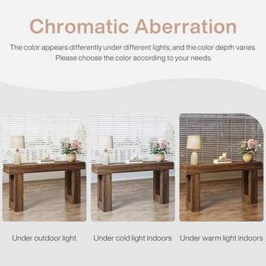 Tribesigns 63-Inch Long Console Table, Wooden Rectangular Sofa Table Behind The Couch, Farmhouse Entryway Table for Entrance, Hallway, Living Room (Rustic Brown) - Image 7