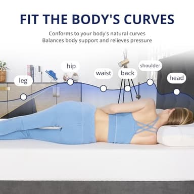 Emerspring Twin XL Mattress 10 Inch Green Tea Memory Foam Mattress for Cool Sleep & Pressure Relief, Medium Feel, Fiberglass Free, Bed in a Box, Removable Washable Cover, CertiPUR-US Certified - Image 4