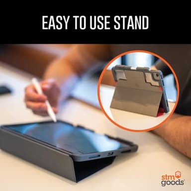 STM Dux Plus for iPad Air 11" (M3 2025, M2 2024/10.9" 5th/ 10.9" 4th Gen): Ultra Protective, Lightweight with Clear Back, Apple Pencil Holder, Battery Saving On/Off Cover - Black - Image 4