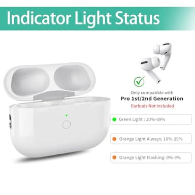 Wireless Charging Case Replacement Compatible with AirPods Pro 1st & 2nd Generation, AirPods Pro 1st & 2nd Charger Case with Bluetooth Pairing Sync Button - No Earbuds - Image 2
