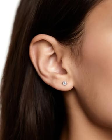 Moissanite Stud Earrings for Women, 925 Sterling Silver Earrings, 18K White Gold Plating earrings for Men (0.3ct*2) - Image 2
