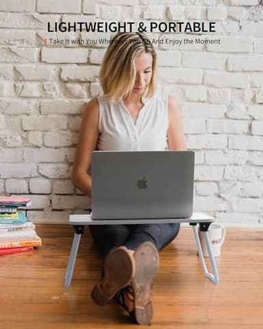 FISYOD Foldable Lap Desk, Laptop Bed Desk, Portable Bed Table, Laptop Stand for Bed & Couch, Lightweight & Mini - Black - Image 5