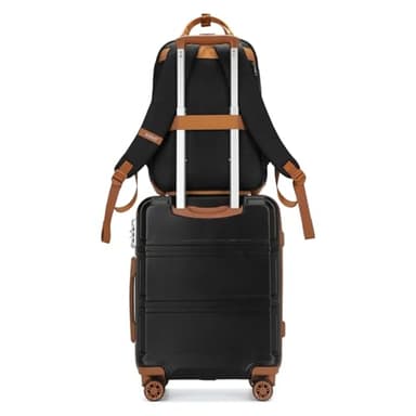 Kono Luggage Set 3 Piece Carry On Hardside Luggage with TSA Lock Spinner Wheels Carry On Suitcase Apricot Black - Image 8