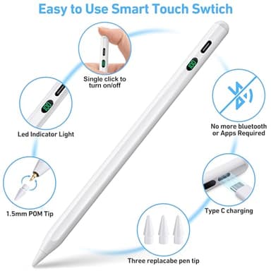 Stylus Pen for ipad, Active Pencil with Digital Display Indicator, Palm Rejection Tilt Sensor, Pen for Apple Compatible with 2018-2022 iPad Pro 11"/12.9", iPad 10/9/8/7/6, iPad mini 5/6,iPad Air3/4/5 - Image 6