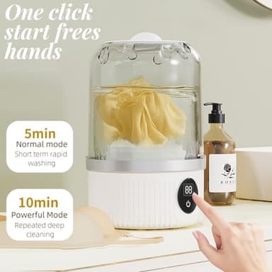 Portable Mini Washing Machine for Underwear, Socks, Baby Clothes – Rechargeable Cordless Compact Washer for Small Loads, Travel & Dorm Use – USB Charging Laundry Machine for Home, Apartment, RV - Image 3