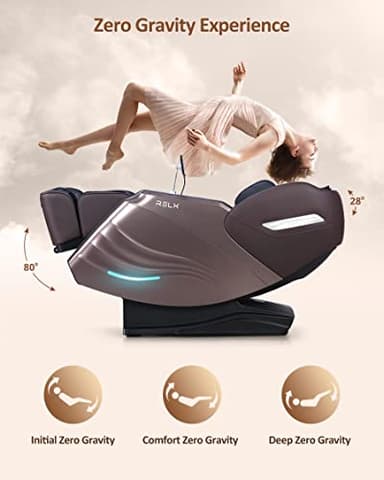 RELX 2025 Massage Chair Full Body, Zero Gravity SL-Track Shiatsu Massage Chair Built-in Heat System, Airbag Massage, with Body Scan, Deep Yoga Stretch, Calfrest Extension and AI Control(Brown) - Image 7