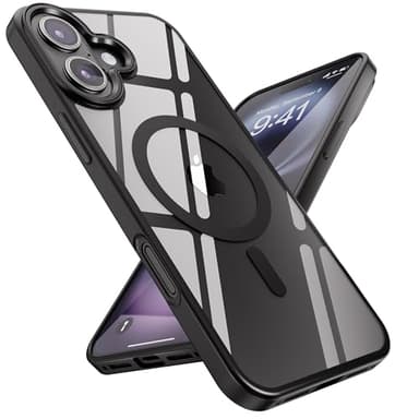 SUCGLES for iPhone 16 Case with MagSafe [Ultra Strong Magnetic] [12FT Military Drop Protection] [Shockproof Bumper] Slim Thin Mag Safe Phone Cover 6.1" for Apple iPhone16 (Black) - Image 1