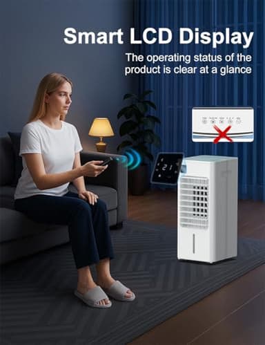 AIRTHRYL Smart Portable Air Conditioners, 3-IN-1 Evaporative Air Cooler, Quiet Operation, 1-12H Timer for Auto Shut-off, 5 Modes & 3 Fan Speeds, Removable Water Tank - Image 7