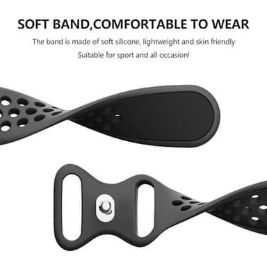 Meliya 20mm 22mm Watch Bands Quick Release Replacement Wristband, Soft Silicone Bands Breathable Sport Replacement Straps for Men Women (22mm, Gray-Black) - Image 3