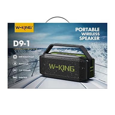 W-KING Portable Loud Bluetooth Speaker, 100W Max Waterproof Outdoor Speakers Bluetooth Wireless, IPX6 Party Big Large Speaker Boombox, 60W Exlarge Deep Bass Passive Radiator/40H/Power Bank/TF/AUX/EQ - Image 12