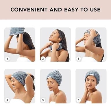 Kitsch Spa Headband for Women – Soft, Stretchy Skincare Headband for Washing Face, Makeup & Facials | Extra-Wide, Non-Slip for Beauty Routines & Self-Care - Misty Blue - Image 4