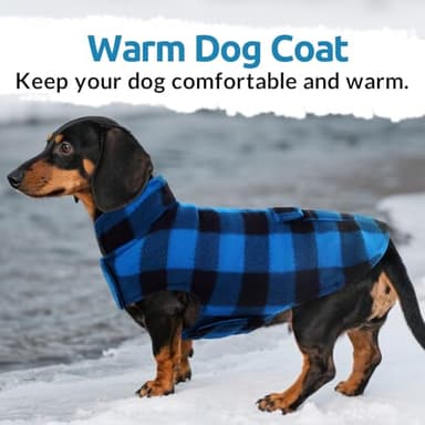 ASENKU Dog Winter Coat, Fleece Doggie Jacket Plaid Reversible Vest Waterproof Windproof Cold Weather Clothes for Small Medium Large Dogs (XXL, Blue) - Image 4