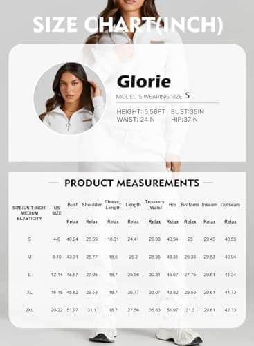 Herseas Womens Half Zip Pullover Long Sleeve Sweatshirt Jogger Pants Lounge Sets 2 Piece 2025 Teacher Outfits Sweatsuit with Pockets Camel Medium 8 10 - Image 6