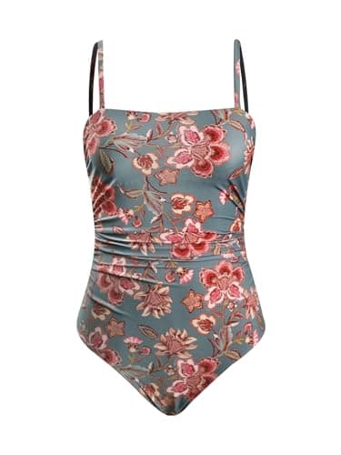 CUPSHE Women's One Piece Swimsuit Square Neck Cutout Back Tummy Control Adjustable Straps Striped Swimwear, M - Image 5